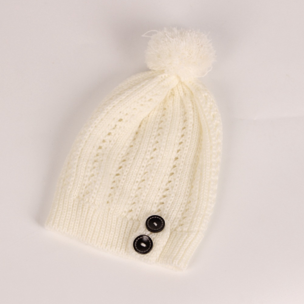 Beanie Hat for Women Men Winter Hat Knitted Autumn Button knitted hat Warm Bonnet Cap Female Hats