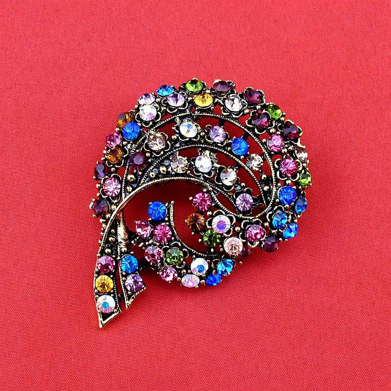 Personal High Quality Vintage Bronze Plated Multi Colored Fashion Rhinestone Crystal Flower Pin Brooch, Item No.: BH7646
Personal High Quality Vintage Bronze Plated Multi Colored Fashion Rhinestone Crystal Flower Pin Brooch, Item No.: BH7646