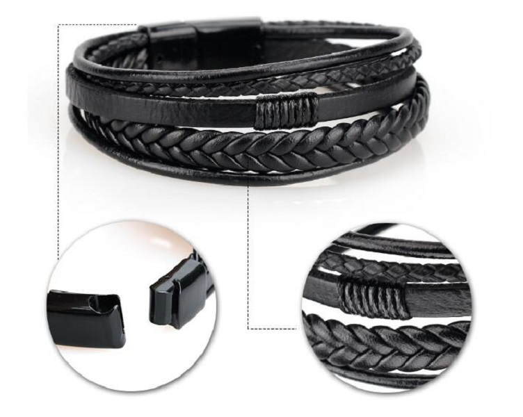 Mens bracelets luxury designer jewelry mens gold bracelets handmade leather bracelet Magnet buckle bangle whole jewelry