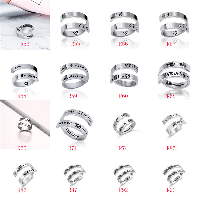 I am enough Rings for women stainless steel keep going sliver adjustable Never give up rings sister jewelry for birthday gifts, Silver
I am enough Rings for women stainless steel keep going sliver adjustable Never give up rings sister jewelry for birthday gifts, Silver