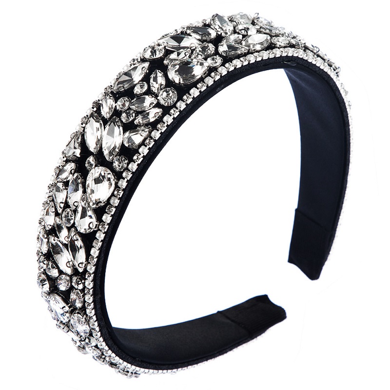 Ins Popular Rhinestone Headbands Baroque Hairband Crystal Wide Headband Fashion Temperament Headwear Wedding Hair Jewelry for Wome
