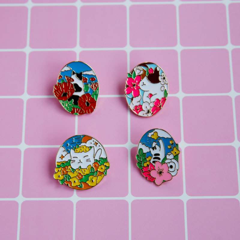 XM048 Cartoon Metal Brooch Pins For Women Cute Cat Cherry Blossoms Flower Women Jewelry Wholesale
XM048 Cartoon Metal Brooch Pins For Women Cute Cat Cherry Blossoms Flower Women Jewelry Wholesale
