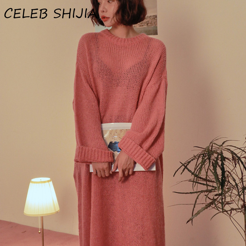 SHIJIA Chic fashion sweater dress female oversized O-neck casual full sleeve knitted pullover dress female loose autumn winter, Red
SHIJIA Chic fashion sweater dress female oversized O-neck casual full sleeve knitted pullover dress female loose autumn winter, Red