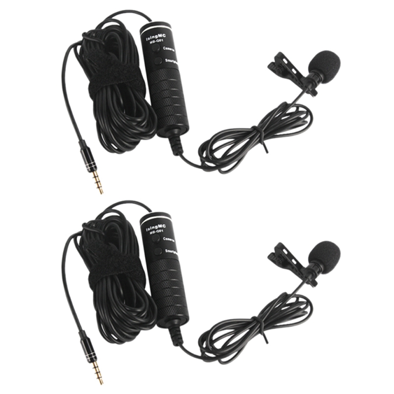 2Pcs Lavalier Microphone Rechargeable Omnidirectional Condenser Clip-on Mic with LED Indicator for Recording Vlog
2Pcs Lavalier Microphone Rechargeable Omnidirectional Condenser Clip-on Mic with LED Indicator for Recording Vlog