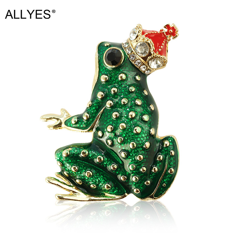 ALLYES Red Crown Prince of Frog Brooch Jewelry Gold Alloy Crystal Clothes Suit Green Enamel Pin Large Animal Brooches For Women
ALLYES Red Crown Prince of Frog Brooch Jewelry Gold Alloy Crystal Clothes Suit Green Enamel Pin Large Animal Brooches For Women