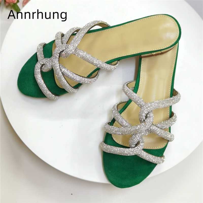 Sexy Twist Narrow Band Flat Slippers Women Jeweled Rhinestone Cut Out Open Toe Slip-on Lazyman Mules Summer Shoes Woman, Green
Sexy Twist Narrow Band Flat Slippers Women Jeweled Rhinestone Cut Out Open Toe Slip-on Lazyman Mules Summer Shoes Woman, Green