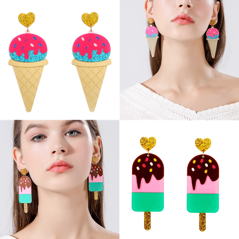 Punk Night Club Jewelry Candy Color Cream Cone Love Heart Acrylic Drop Earrings for Women Girl Personality Funny Jewelry
Punk Night Club Jewelry Candy Color Cream Cone Love Heart Acrylic Drop Earrings for Women Girl Personality Funny Jewelry