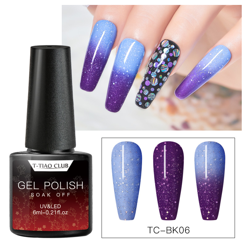 T-TIAO CLUB Rainbow Thermal Color Changing Gel Nail Polish Holographic Glitter Temperature Soak Off UV Gel Varnish 6ml Nail Art, S04082
T-TIAO CLUB Rainbow Thermal Color Changing Gel Nail Polish Holographic Glitter Temperature Soak Off UV Gel Varnish 6ml Nail Art, S04082