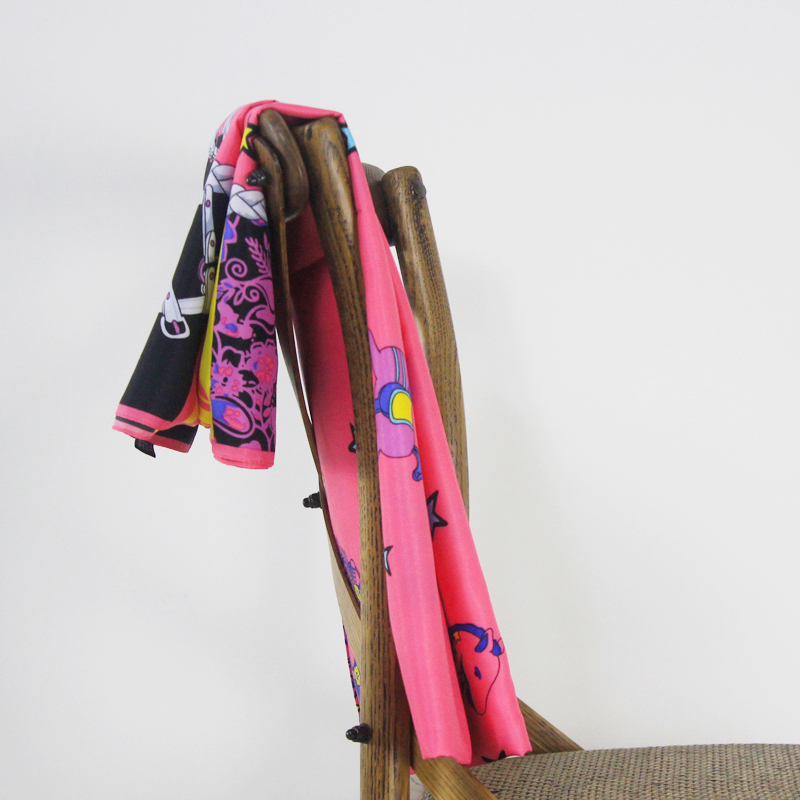 Hair Scarf Wrap Head Scarf 130 Sauqre Silk Scarf Top Carousel Horse Print Bandana Vintage Neck Foulard Femme Headwrap Versatile Accessory