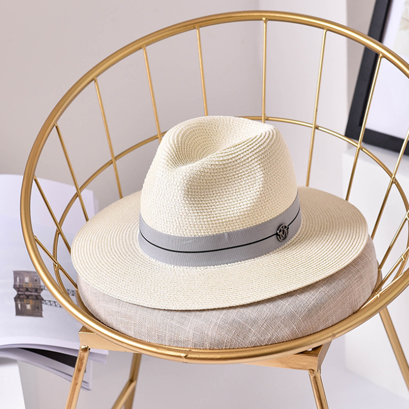 Ymsaid Summer Casual Hats Women Fashion Letter M Jazz For Man Beach Sun Straw Panama Hat Whole And Retail C19041701