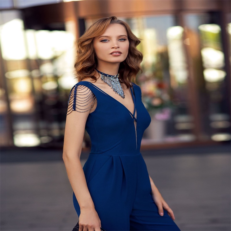 navy chic mother jumpsuit sleeveless backless beading anklelength formal wedding guest gown custom made mother of bride dress