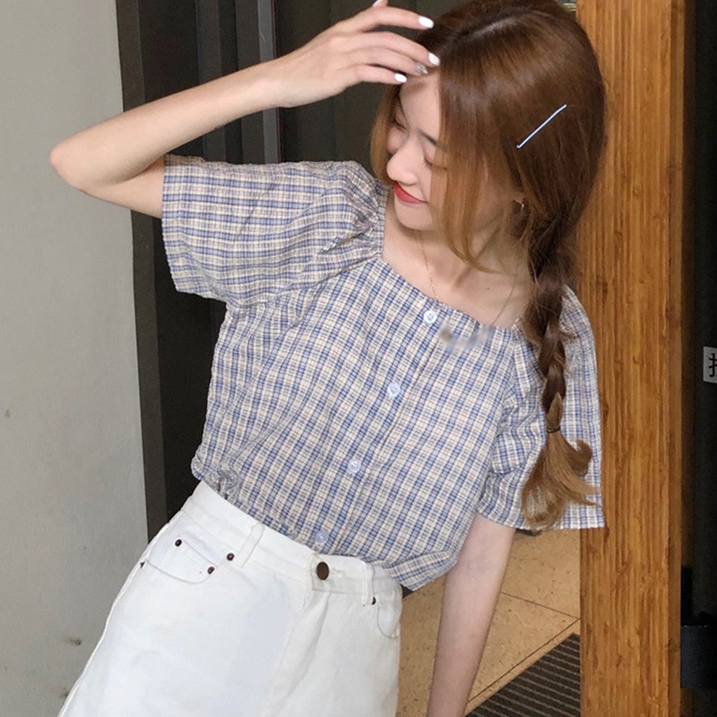 Women Summer Korean Style Retro Tshirt Elegant Short Sleeve Plaid Tee Ladies Sweet Tops 2020, As pic
Women Summer Korean Style Retro Tshirt Elegant Short Sleeve Plaid Tee Ladies Sweet Tops 2020, As pic