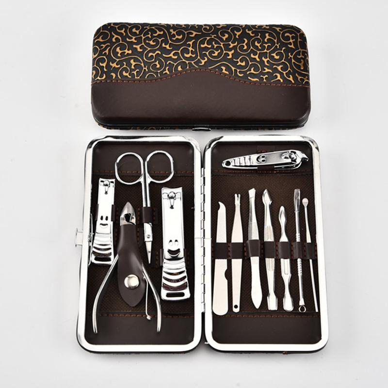 Stainless Steel Nail Manicure Set Leather Case Nail Care Tools Set De Manicura De Unas Protable Travel Home Personal Nail Manicure Set