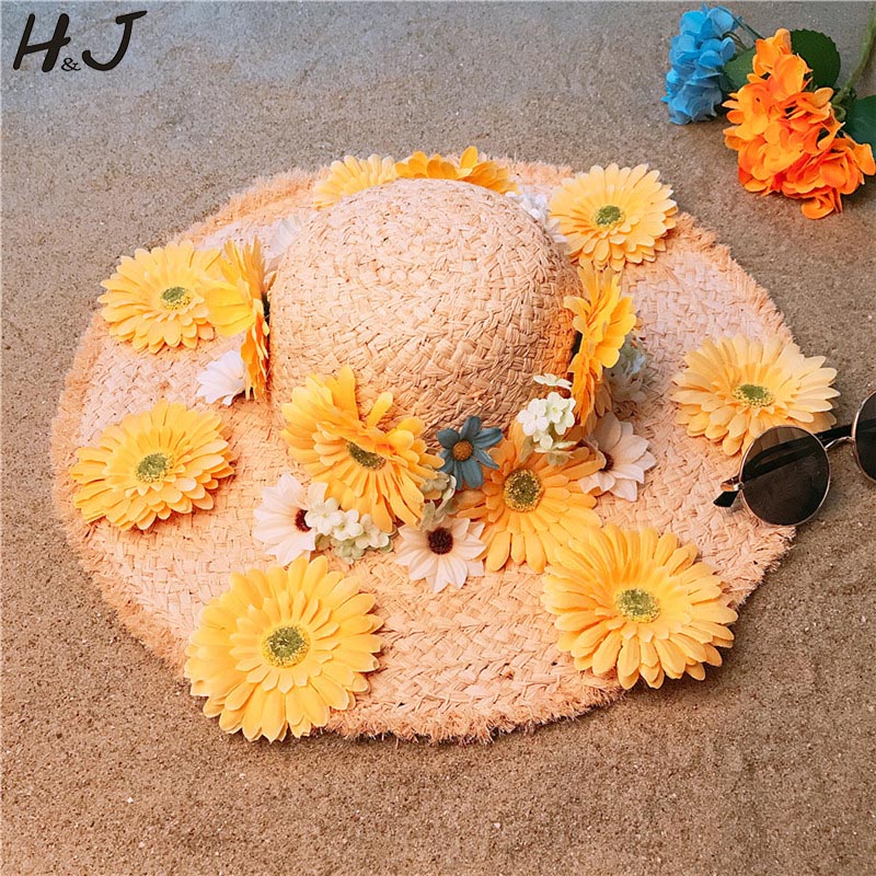 100% Raffia Women Beach Sun Hat For Elegant Lady Wide Brim Dome Flower Handmade Sunbonnet Beach Sunhat Size 56-58CM, Khaki
100% Raffia Women Beach Sun Hat For Elegant Lady Wide Brim Dome Flower Handmade Sunbonnet Beach Sunhat Size 56-58CM, Khaki