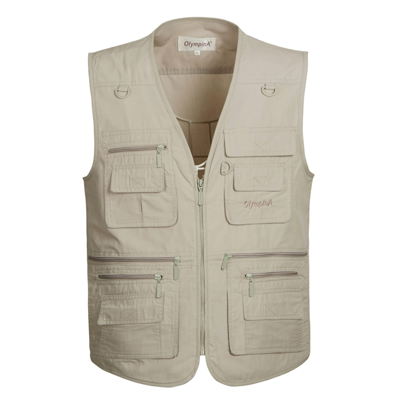 6 Colors Large Size Quick-Drying Work Vest Mens Fishing Camping Sleeveless Jacket Outdoor Male Waistcoats with Many Multi Pocket CX200817