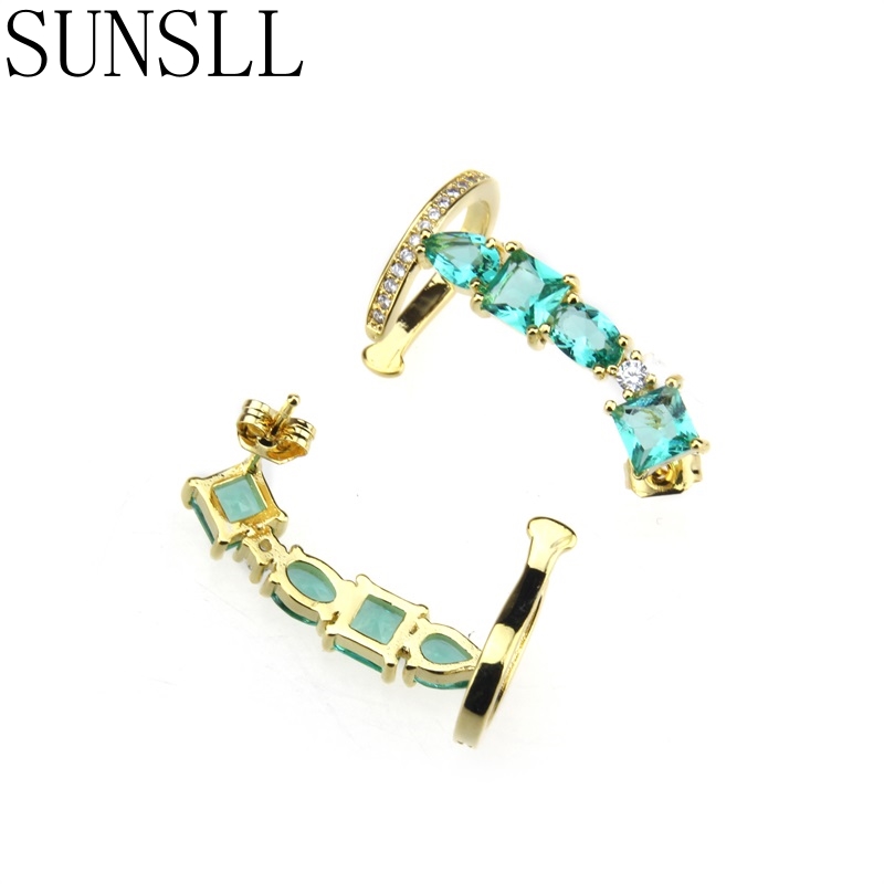 SUNSLL New Designed Delicate Gold/Silver Color Green Cubic Zirconia Stud Earrings Unique Feminina Wedding Anniversary Jewelry
SUNSLL New Designed Delicate Gold/Silver Color Green Cubic Zirconia Stud Earrings Unique Feminina Wedding Anniversary Jewelry