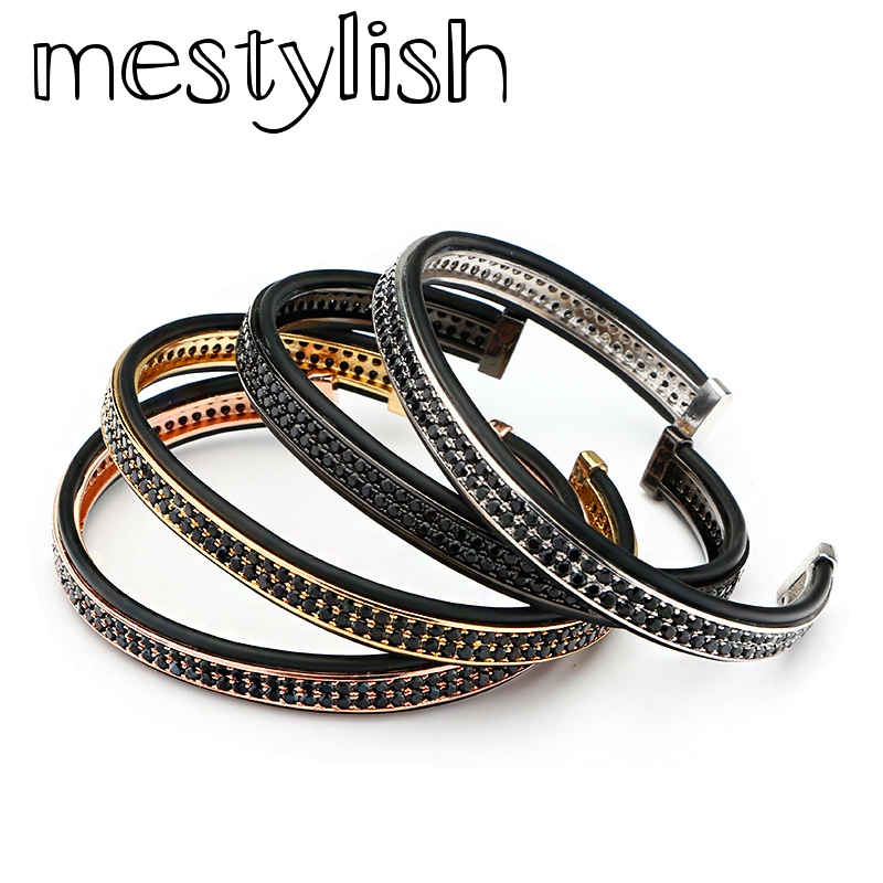Mestylish High Quality 4 Colors Micro Inlay Double Row Cubic Zirconia Open Cuff Bangles &Bracelet Jewelry Fit Men Women Gift
Mestylish High Quality 4 Colors Micro Inlay Double Row Cubic Zirconia Open Cuff Bangles &Bracelet Jewelry Fit Men Women Gift