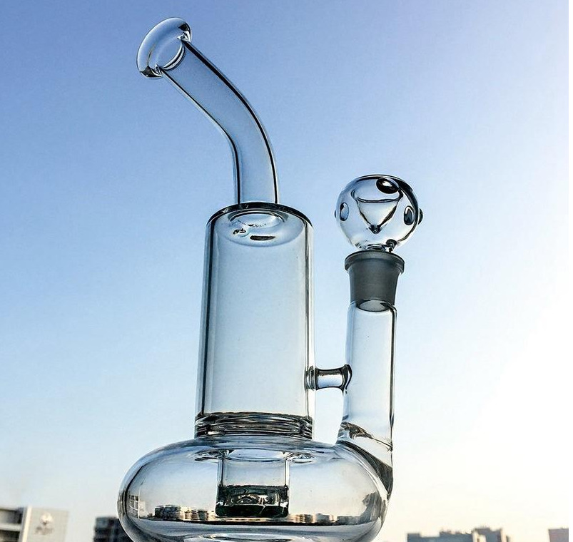 10" Tornado Clear Glass Water Bong Turbine Percolator Cyclone Bongs 18mm Bowl Local Warehouse