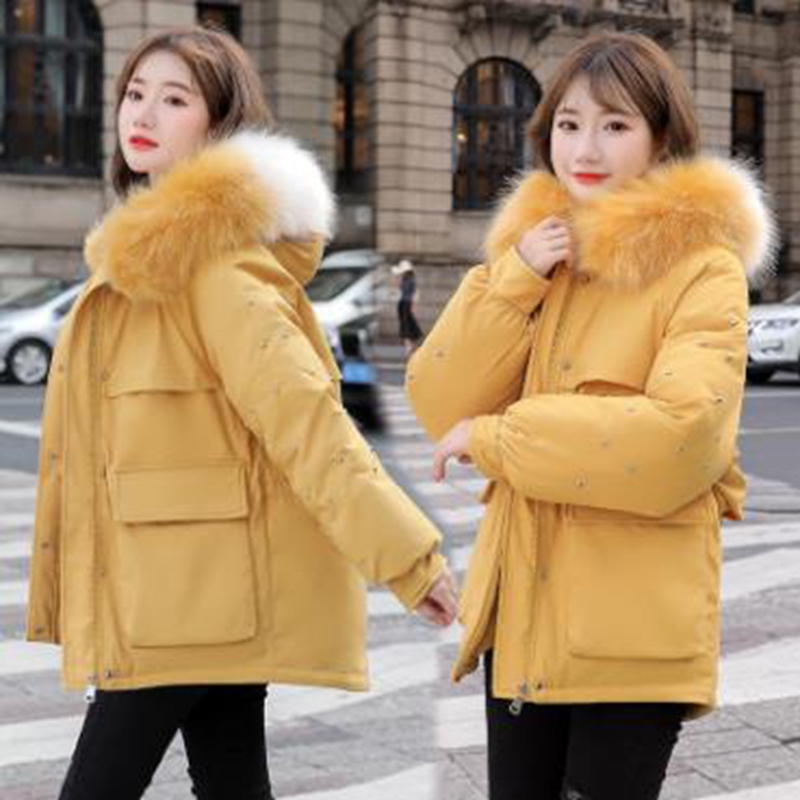 Wholesale new women's large fur collar hooded warm winter thin fur collar cotton jacket, Grey blue
Wholesale new women's large fur collar hooded warm winter thin fur collar cotton jacket, Grey blue