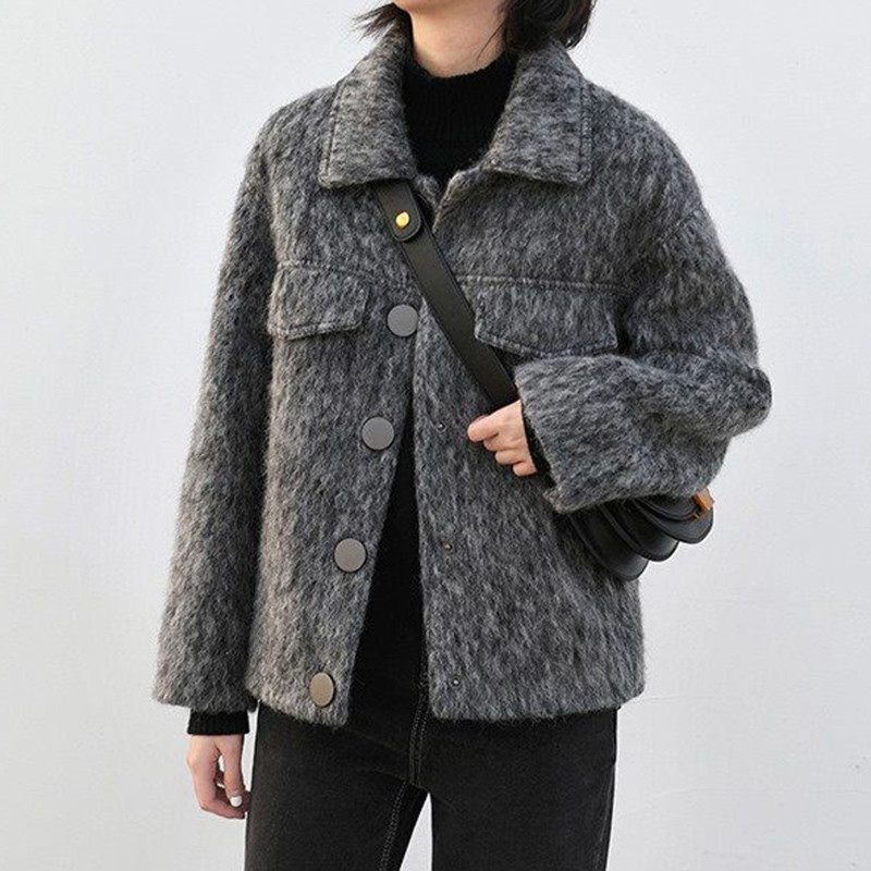 Elegant Woolen plaid coat women 2020 Spring Autumn Casual Wool Outwear Female Winter Soft Warm Wool Jackets Ladies Streetwear, Gray
Elegant Woolen plaid coat women 2020 Spring Autumn Casual Wool Outwear Female Winter Soft Warm Wool Jackets Ladies Streetwear, Gray