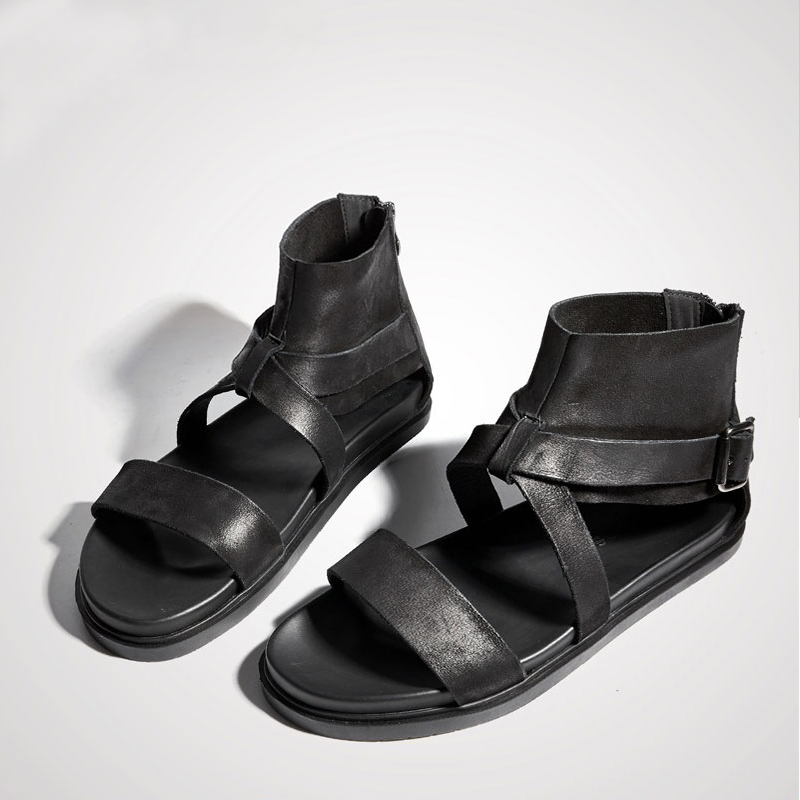 New Rome Sandals Men High top Cow leather Open toe Summer Beach Gladiators Hombre, Black
New Rome Sandals Men High top Cow leather Open toe Summer Beach Gladiators Hombre, Black