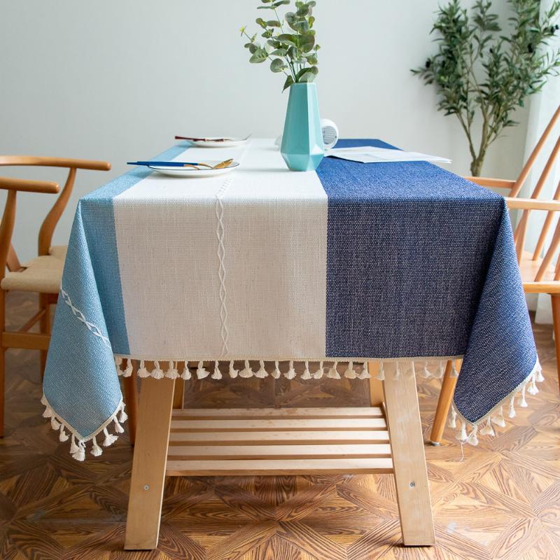 European Tablecloth ins striped cotton and linen jacquard tablecloth fabric Nordic solid color table cloth, White blue
European Tablecloth ins striped cotton and linen jacquard tablecloth fabric Nordic solid color table cloth, White blue