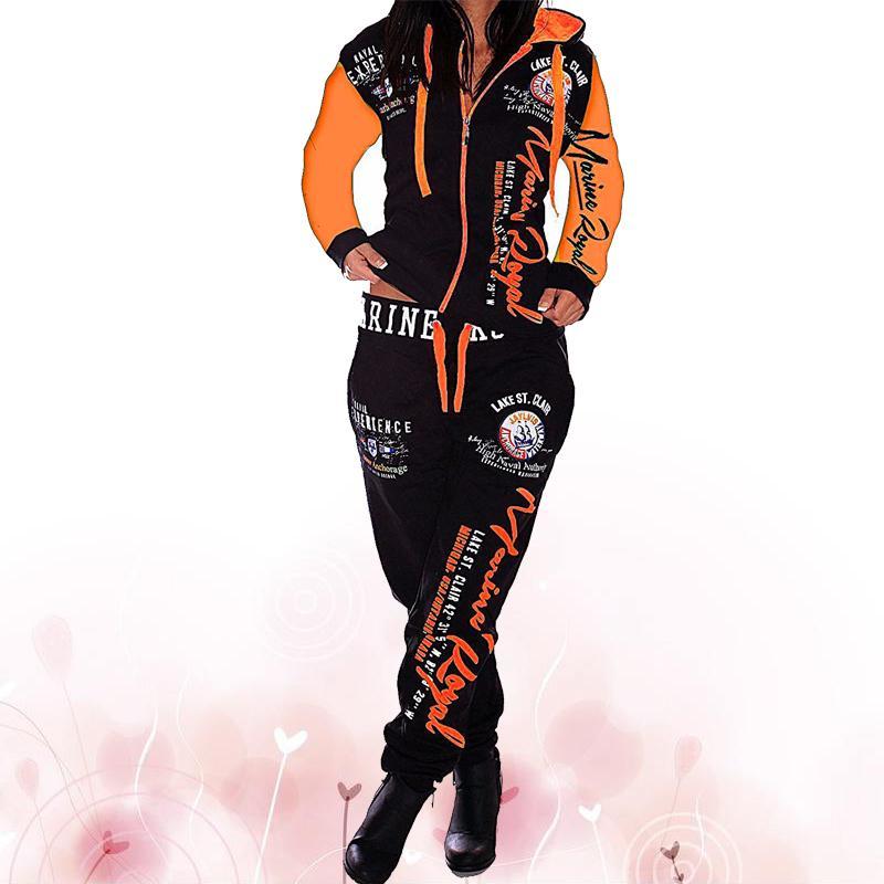 ZOGAA Women Hoodies Sweatshirt 2 Pieces Outfits Long Sleeve Top Pants Tracksuit Lady Outdoor Suit Zipper Hoodies 2 Pieces Set T200808