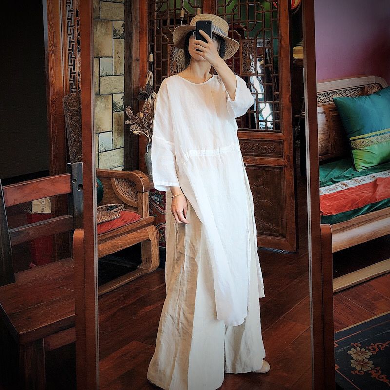 Johnature Women White Linen Dresses Vintage O-Neck Long Sleeve Robes 2020 New Summer Patchwork High Quality Female Loose Dresses
Johnature Women White Linen Dresses Vintage O-Neck Long Sleeve Robes 2020 New Summer Patchwork High Quality Female Loose Dresses