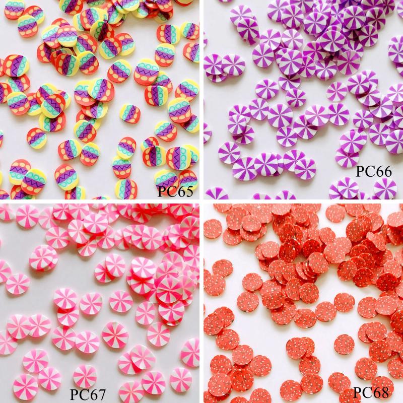 20g/bag Polymer Clay Slices 3D 5mm Polymer Clay Sticker Easter Egg Candy Sausage Slices
20g/bag Polymer Clay Slices 3D 5mm Polymer Clay Sticker Easter Egg Candy Sausage Slices