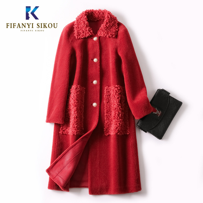 High quality Cashmere Fur coat Women 2020 Winter Single Breasted Double-faced Fur Jacket Women Long Coat Thick warm Overcoat, Red
High quality Cashmere Fur coat Women 2020 Winter Single Breasted Double-faced Fur Jacket Women Long Coat Thick warm Overcoat, Red