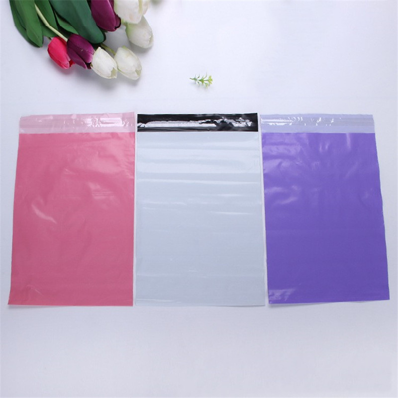 100Pcs/lot Plastic Mailer 17*30CM Pink Purple White Envelopes Bags Self-seal Adhesive Parcel Shipping Package Bag
