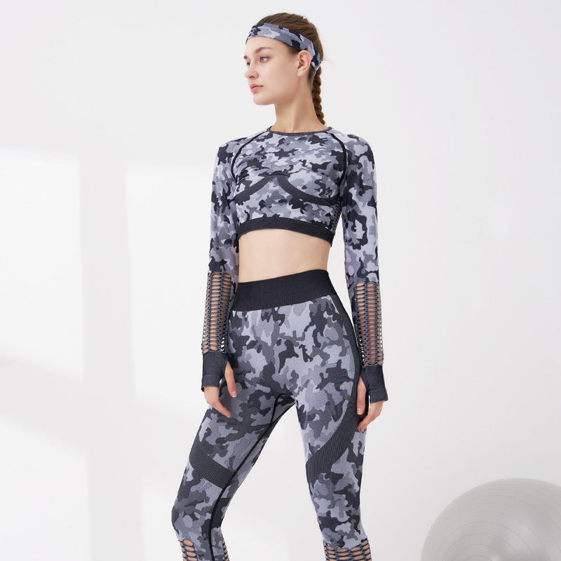 camouflage yoga set women tracksuit clothing pantalones fitness suit gym leggings conjunto yoga mujer crop tops with thumb hole, Black
camouflage yoga set women tracksuit clothing pantalones fitness suit gym leggings conjunto yoga mujer crop tops with thumb hole, Black