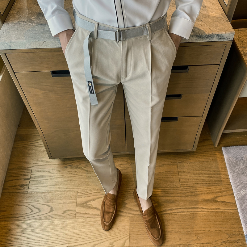 2020 Autumn Winter Men's Business Dress Pants Slim Belt Stitching Casual Suit Pants British Style Office Social Wedding Trousers, Gray
2020 Autumn Winter Men's Business Dress Pants Slim Belt Stitching Casual Suit Pants British Style Office Social Wedding Trousers, Gray