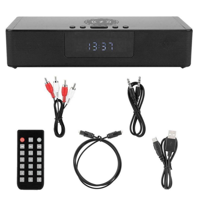 Alarm Bluetooth Speaker Soundbar Wireless Charging TV Home Theater Speaker Stereo Sound Optical with Remote Control
Alarm Bluetooth Speaker Soundbar Wireless Charging TV Home Theater Speaker Stereo Sound Optical with Remote Control