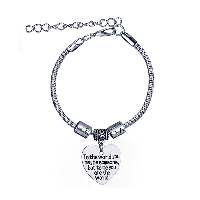 Heart-Shaped Letter Bracelet Fashion Bracelet With Feminine Charm Mama Mother Thanksgiving Gift