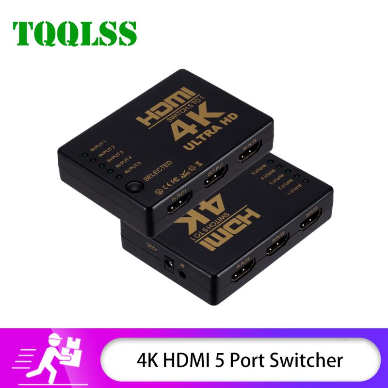 5 Port 4k Switch Selector Splitter Hub with IR Remote Controller For HDTV DVD Player Set Top BOX Switcher 5 in 1 out
5 Port 4k Switch Selector Splitter Hub with IR Remote Controller For HDTV DVD Player Set Top BOX Switcher 5 in 1 out
