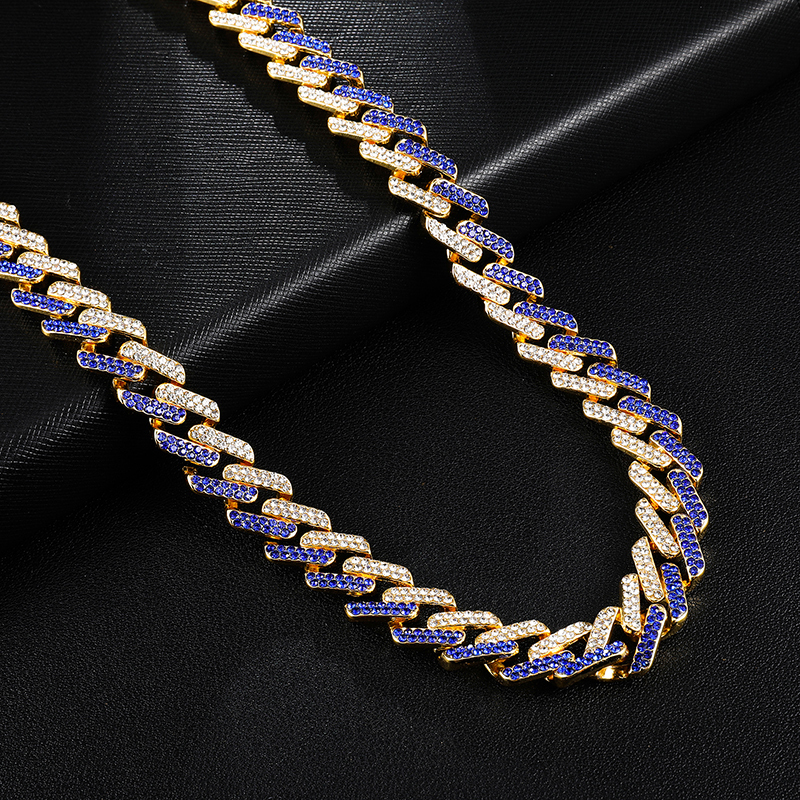 US7 Iced Out 15mm Miami Cuban Link Chain 18"20"24"30" Necklace Rhinestone Bling Hip Hop Necklaces For Men Women Jewelry Gifts T200