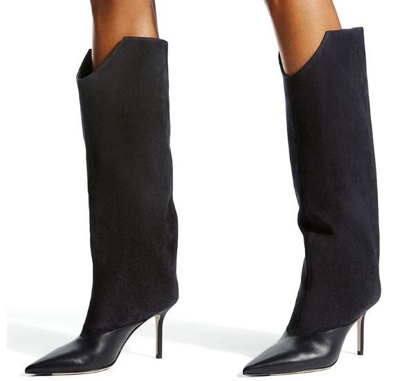 Drop Shipping Woman Black Gray Leather Suede Patchwork Pointed Toe Stiletto Heels Knee High Long Boots Plus Size Fashion Boots, As picture
Drop Shipping Woman Black Gray Leather Suede Patchwork Pointed Toe Stiletto Heels Knee High Long Boots Plus Size Fashion Boots, As picture