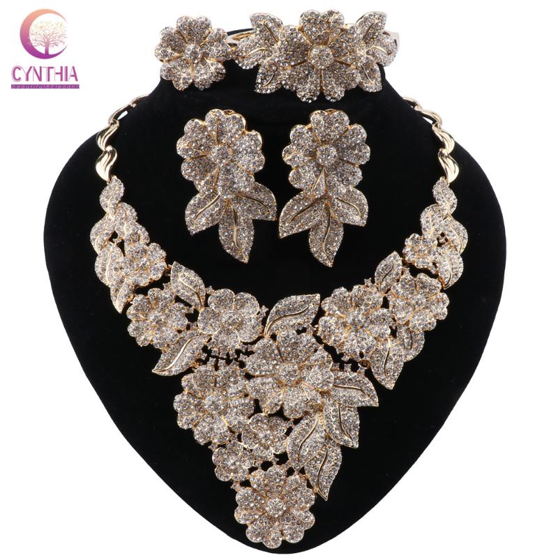 CYNTHIA Nigerian Wedding Bridal African Gold Color Jewelry Set Dubai Crystal Necklace Bracelet Earrings Ring Set for Women, As pic
CYNTHIA Nigerian Wedding Bridal African Gold Color Jewelry Set Dubai Crystal Necklace Bracelet Earrings Ring Set for Women, As pic