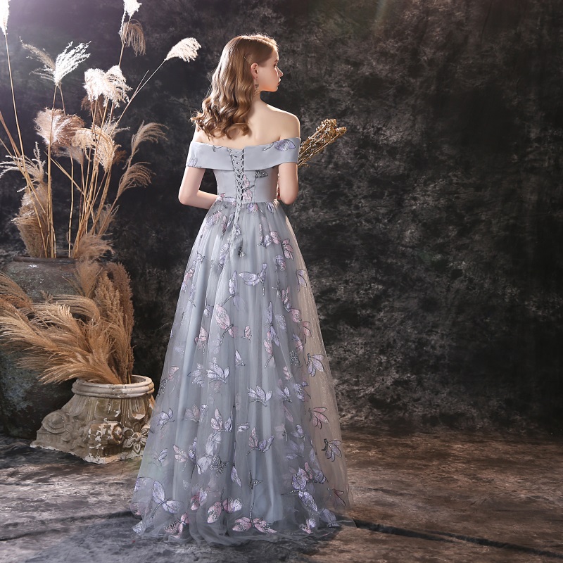 new arrival evening dresses offshoulder sleeveless sequins appliqued lace ruched tulle chic formal prom dress custom made long party gown