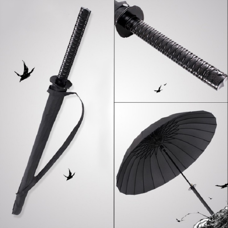 Personality Samurai Umbrellas For Adults Long Handle Anime Knife Unbrellas Opaque Sunshade Umbrella Ninja Sword Activity Props от DHgate WW