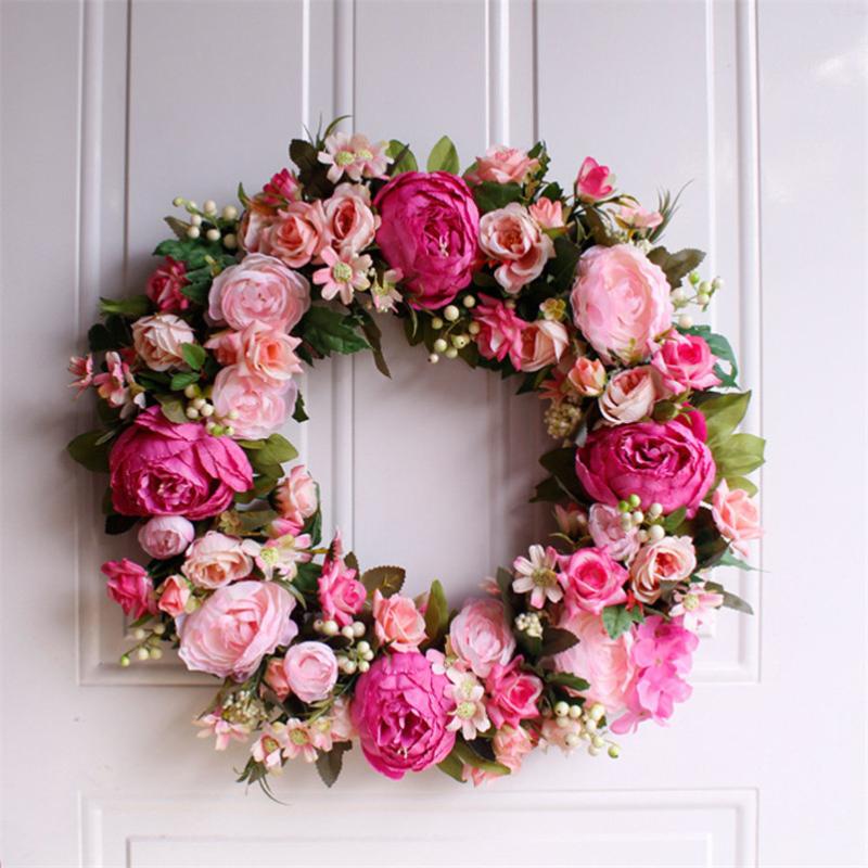 Lifelike Artificial Wreath Flowers Door Hanging Wall Window Wedding Party Christmas Decor, Deep pink
Lifelike Artificial Wreath Flowers Door Hanging Wall Window Wedding Party Christmas Decor, Deep pink