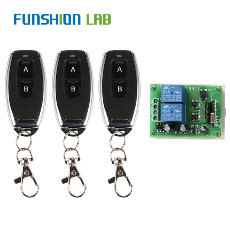 FUNSHION 433Mhz Universal Wireless Remote Control Switch DC12V 2CH RF Relay Receiver Module + 2 CH RF 433 Mhz Remote Transmitter
FUNSHION 433Mhz Universal Wireless Remote Control Switch DC12V 2CH RF Relay Receiver Module + 2 CH RF 433 Mhz Remote Transmitter