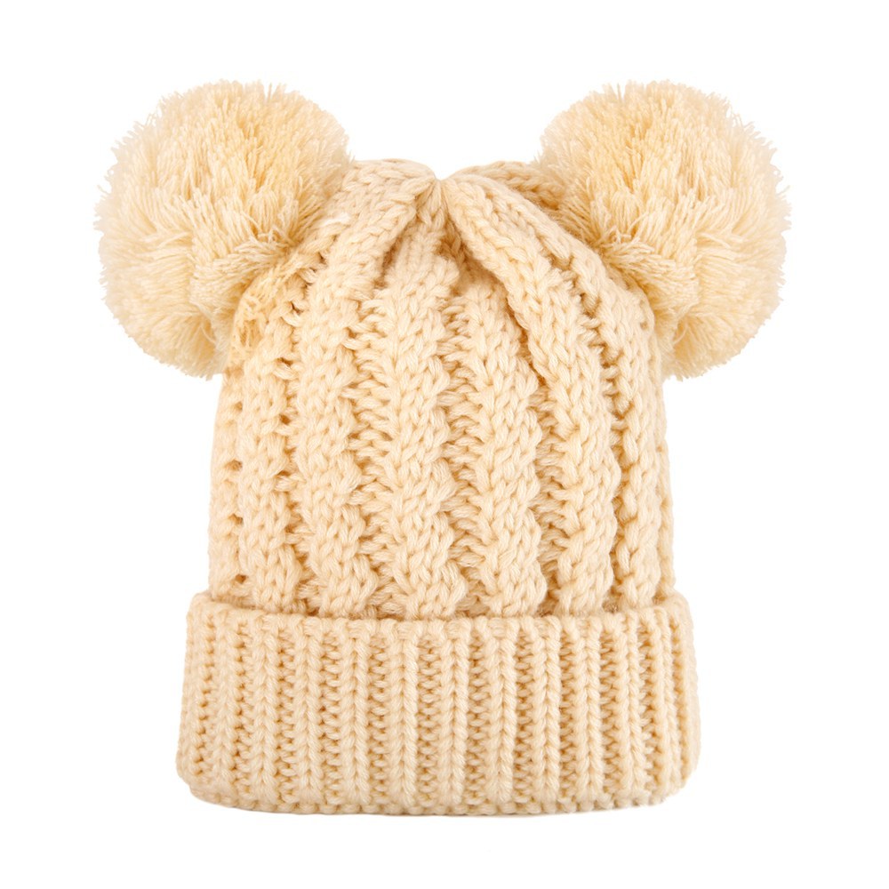 Winter baby Hats Pompom Hat Knitted Boy Cap Cotton Protect The Ears Hat Warm Thick Kids Beanies