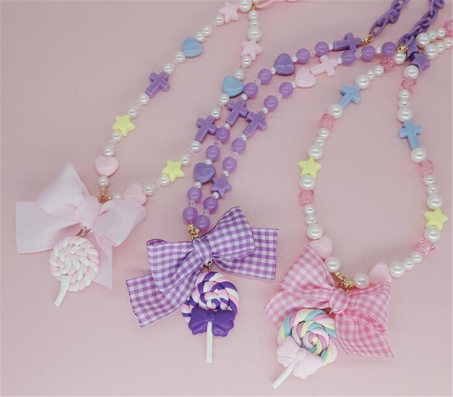 Lolita Necklace Girl Candy Color Lollipop Bowknot Star Pearl Necklace Lolita Jewelry Accessories D143
Lolita Necklace Girl Candy Color Lollipop Bowknot Star Pearl Necklace Lolita Jewelry Accessories D143