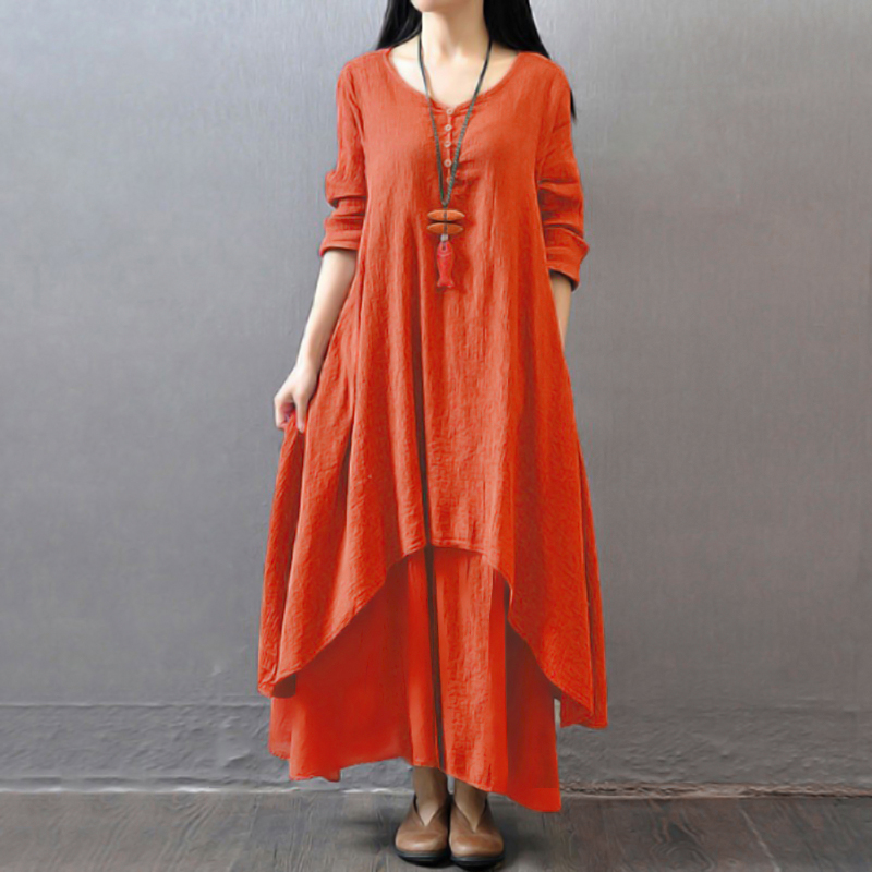 Plus Size Vintage Women Casual Loose Dress Solid Long Sleeve Boho Ethnic Autumn Long Maxi Dresses Plus Size Retro vestido mujer, Black
Plus Size Vintage Women Casual Loose Dress Solid Long Sleeve Boho Ethnic Autumn Long Maxi Dresses Plus Size Retro vestido mujer, Black