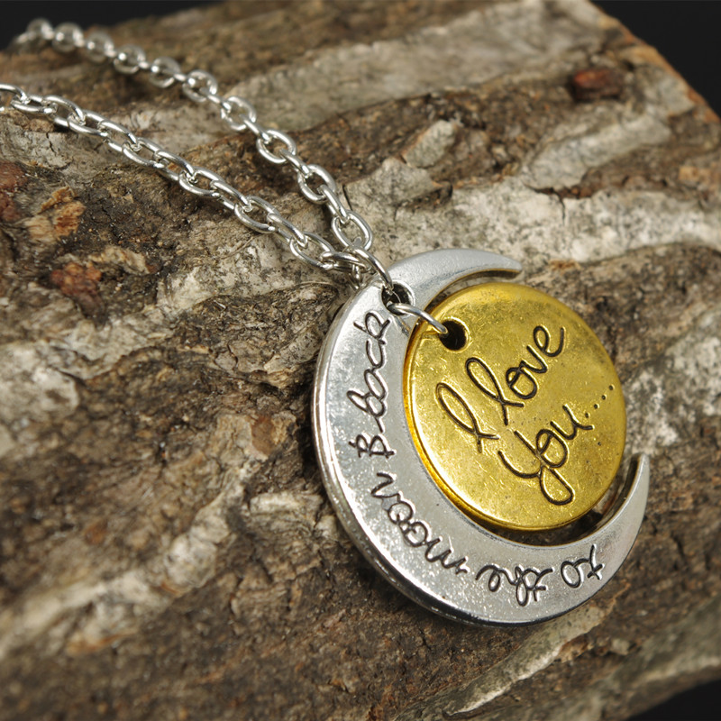 Fashion popular designer Letter I LOVE YOU lovely romantic moon circular pendant necklace for women girls
Fashion popular designer Letter I LOVE YOU lovely romantic moon circular pendant necklace for women girls