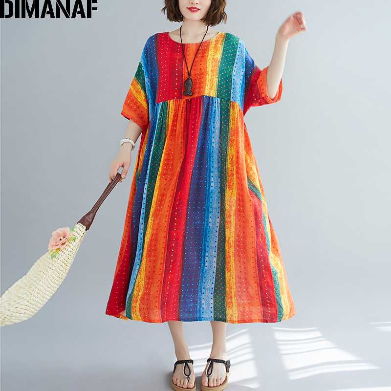 DIMANAF Oversize Print Dress Women Clothing Summer Sundress Beach Casual Lady Vestidos Cotton Loose Plus Size Holiday Colourful, Ya0090
DIMANAF Oversize Print Dress Women Clothing Summer Sundress Beach Casual Lady Vestidos Cotton Loose Plus Size Holiday Colourful, Ya0090