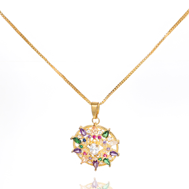 Say Hello CZ Copper Zircon Inlaid Gold Color Round Geometric Pendant Necklaces for Women Vintage Jewelry Gifts Collar K4542
Say Hello CZ Copper Zircon Inlaid Gold Color Round Geometric Pendant Necklaces for Women Vintage Jewelry Gifts Collar K4542