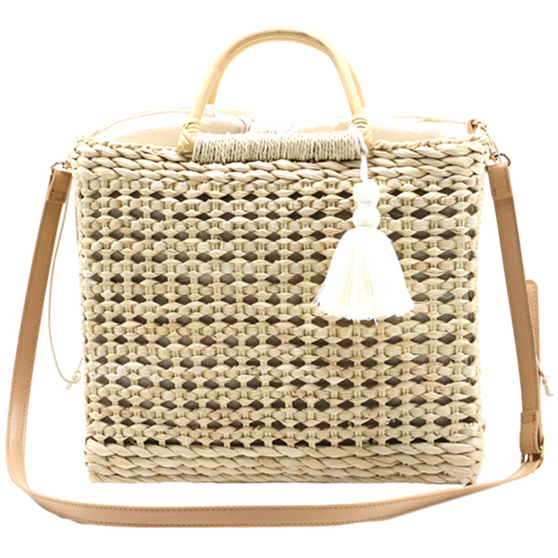 Hollow Fringed Woven Straw Bag Wooden Handle Shopping Bag Woman Fashion Tassel Messenger Handbag(Beige
Hollow Fringed Woven Straw Bag Wooden Handle Shopping Bag Woman Fashion Tassel Messenger Handbag(Beige